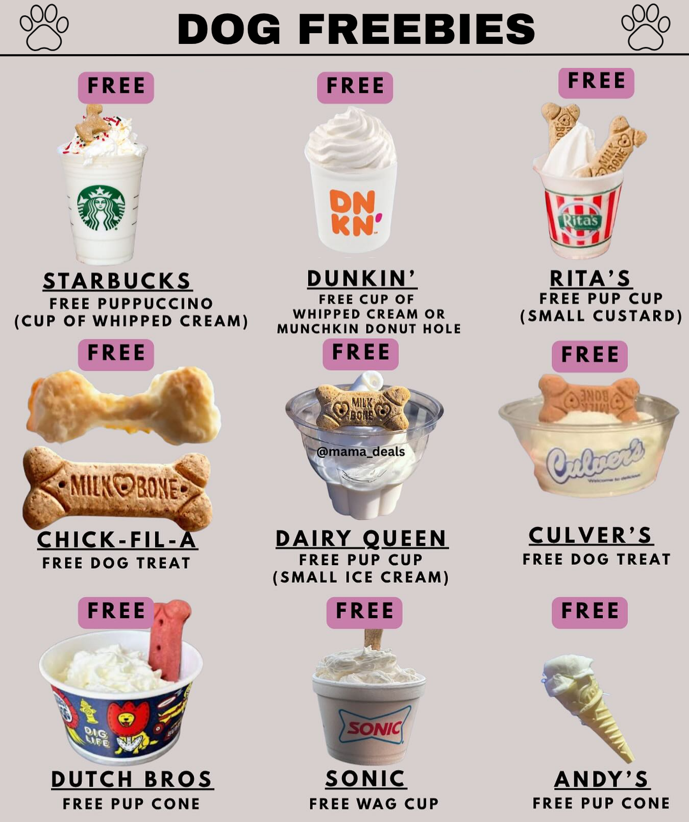 The Ultimate List Of Dog Freebies - Pup Cups And Treats At Popular Chains