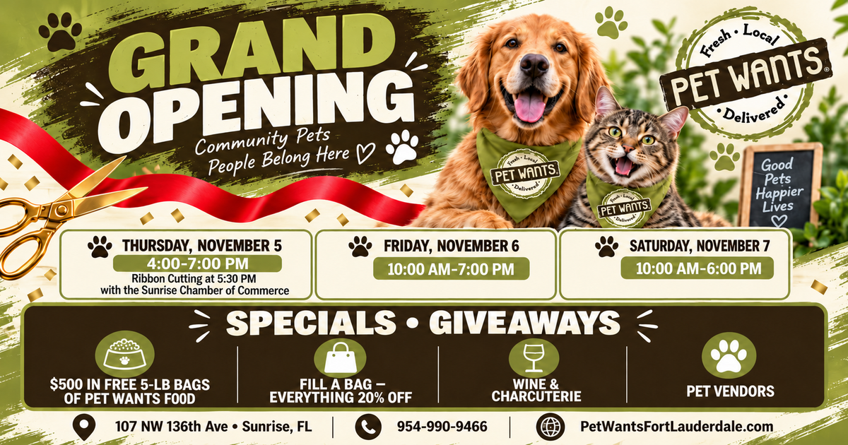 Grand Re-Opening for Pet Wants Fort Lauderdale