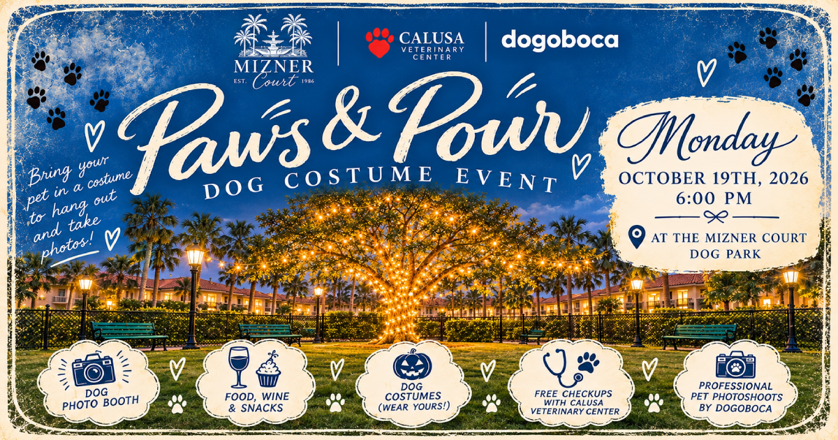 Paws & Pour Dog Costume Event At Mizner Court